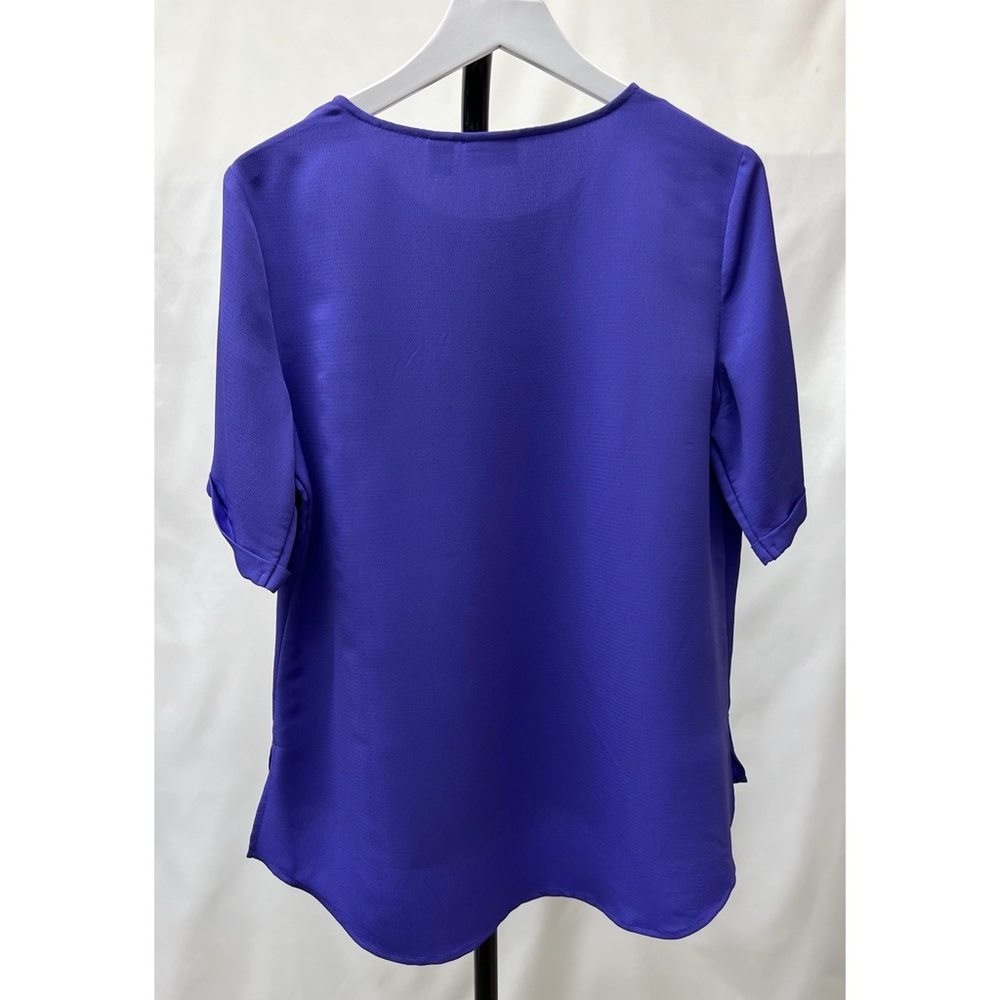 Chico's Purple Pullover High Low 3/4 Sleeve Blouse - Picture 7 of 14